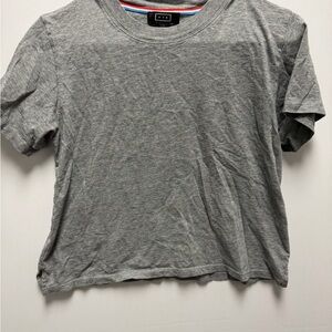 AYR 100% Pima Cotton Heather Gray Short Sleeve Crop Tee Shirt | Made in Peru
